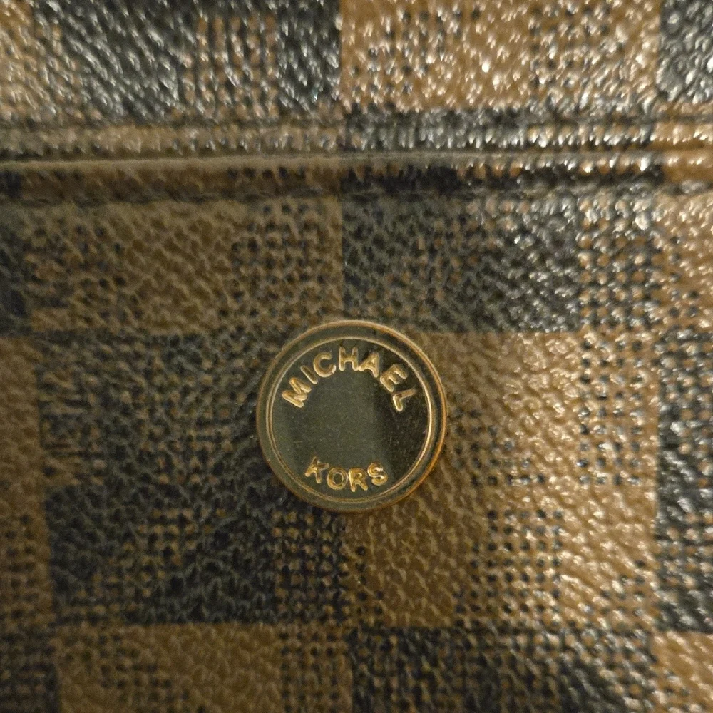 Michael Kors Checkered Tote - Black and Tan - Picture 2 of 16